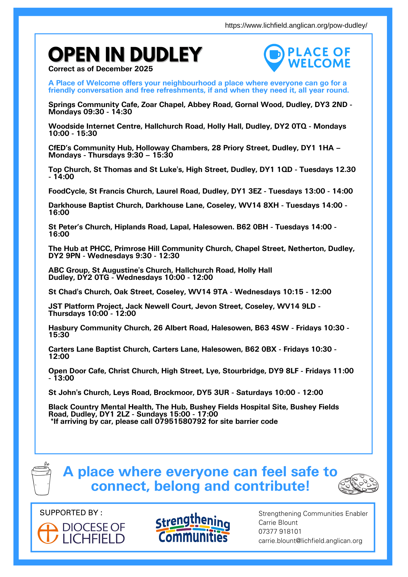 Places of Welcome December 25